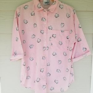 Vintage 90s California Collection INC Women's All Over Dog Print Casual Top